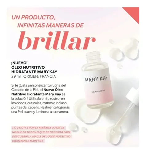 Oleo Nutritivo Hidratante Mary Kay. 29ml