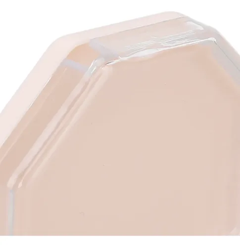 Maquillaje Octogonal Portátil Rosa Powder Puff Storage, 5 Un