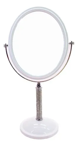 Espejo Para Mesa Doble Aumento Por3 Con Strass Maquillaje