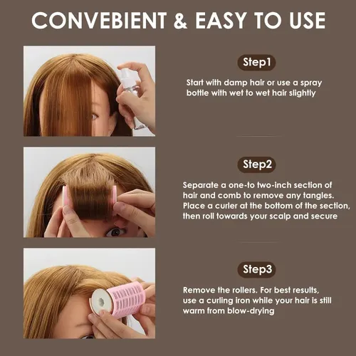 Juego De Rulos De Pelo De 6 Piezas Para Cabello Medio Largo