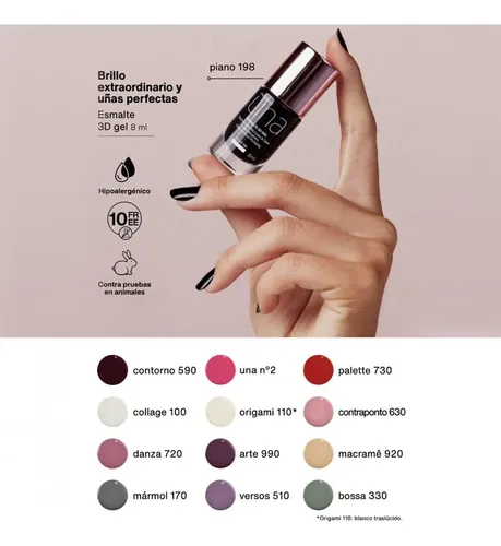 Esmalte 3d Gel Natura Una 10 Free Vegano Sin Luz Uv 8ml Color Contorno 590
