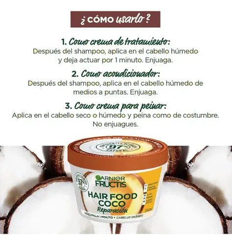 Mascarilla Reparación Capilar Fructis 1min Garnier Coco