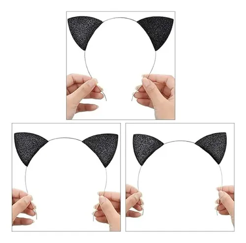 Vincha Orejas Gato Rosa Metálica P/pelo Nathacha Nina