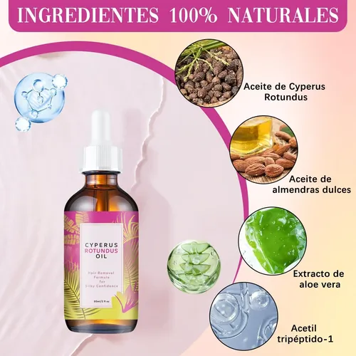 Aceite Natural De Cyperus Rotundus, Aceite Depilatorio Natur
