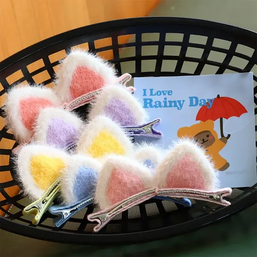 Broches Para El Pelo Orejas De Gato Kawaii 12 Piezas