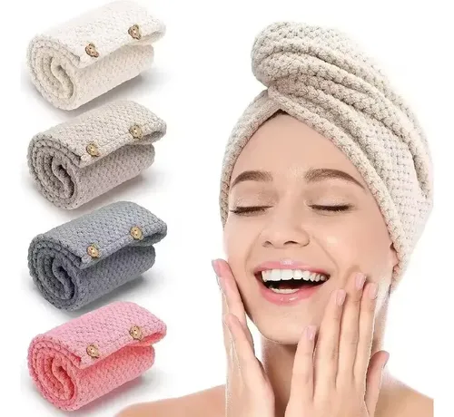 4 Gorros Microfibra Secado Rápido T