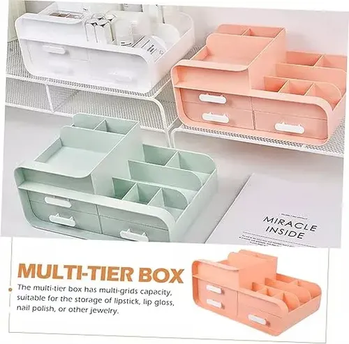 Organizador Porta Maquillaje Cosméticos 3 Cajones 9 Espacios