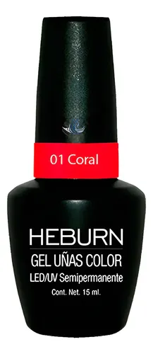 Esmalte Gel Led/uv 01 Coral Semipermanente Heburn