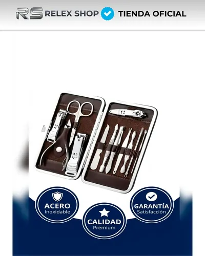 Kit Manicura Premium Con Estuche Portátil 12 Piezas