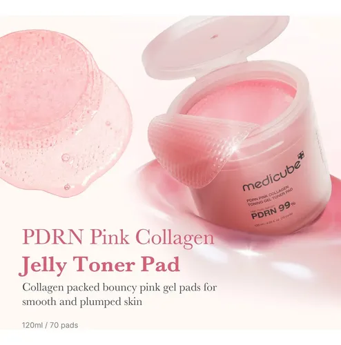 Almohadilla Tónica En Gel De Colágeno Rosa Medicube Pdrn | 1 Todo Tipo De Piel Día/noche