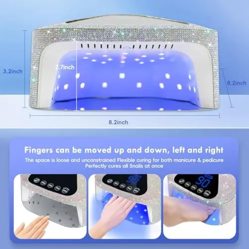 Lámpara De Uñas Led Uv De 54 W Con Guantes Uv,