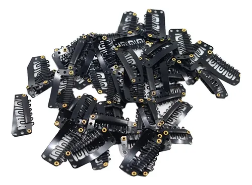 50 Piezas De Tamaño Pinza De Cabellero Negro Pin De Agarre