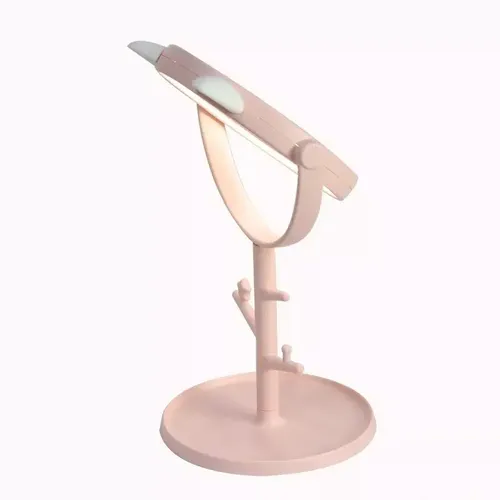 Espejo De Maquillaje C/ Led – Diseño – Pantalla Tactil Marco Rosa claro