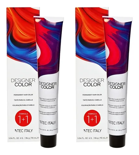 Pack X2 Tintura Permanente Tec Italy Designer Color 90gr