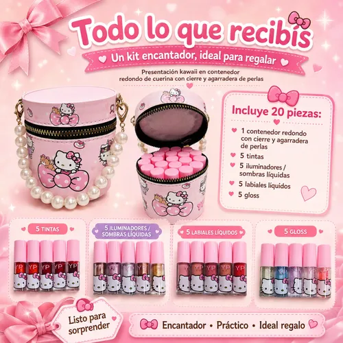 Kit Maquillaje Labial 20 Piezas Gloss Tinta Iluminador