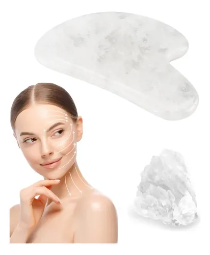 Facial Gua Sha Guashape, Cuarzo Blanco Natural, Para Esculpi