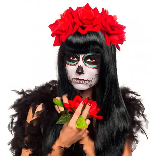 Peluca Larga Lacia Negra Halloween Bruja Deco506 Mala Terror