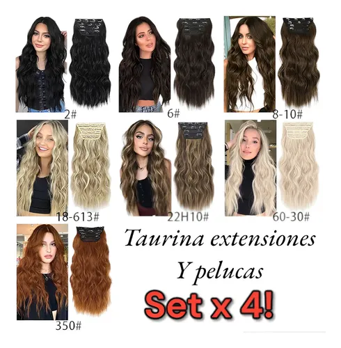 Extensiones De Cabello Set 4 Piezas Simil Natural Color Cobrizo Oscuro 350