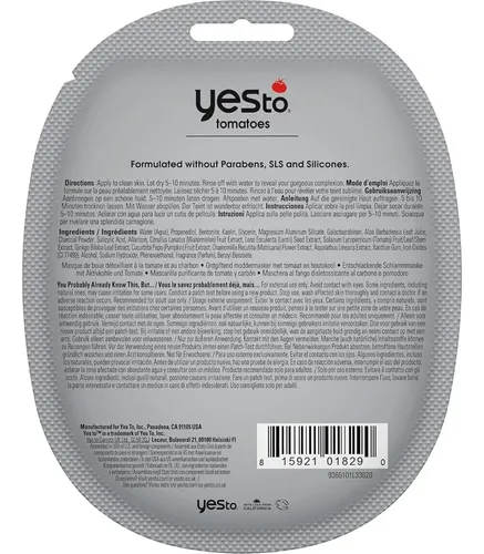 Mascarilla Detoxificante De Carbón Yes To Tomatoes 6 Uds