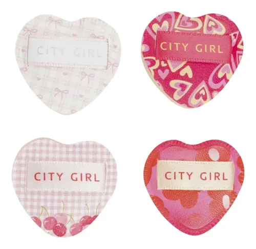 Mini Esponjas De Maquillaje City Girl Corazones X4