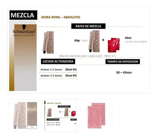 Coloración Schwarzkopf Igora Royal Absolutes 7-60 60ml
