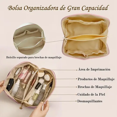 Neceser Cuero Pu Porta Cosmeticos Maquillaje Viaje Bolso