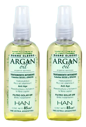 Kit X 2 Suero Oleoso Argan Oil X 85ml Brillo Instantaneo Han
