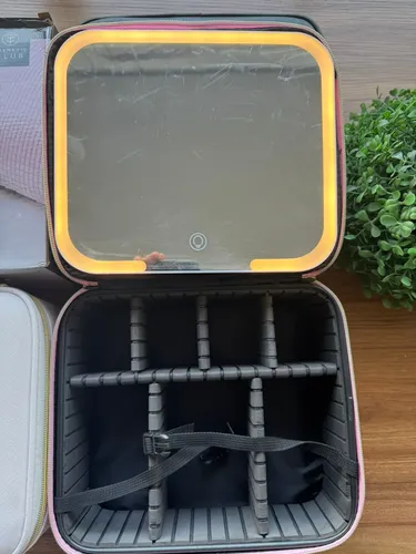 Organizado Maquillaje Porta Cosméticos Espejo Led Recargable