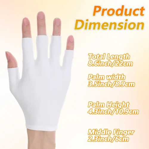 Guantes Algodón Blancos Sin Dedos Hidratantes Para Manos