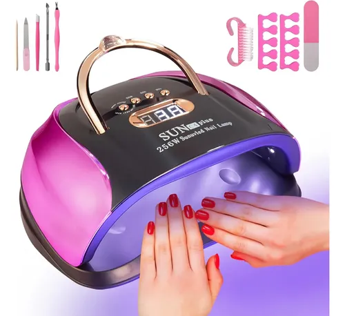 Lámpara Uv Led 256w Gel Profesional Con Sensor Y 4 Tiempos