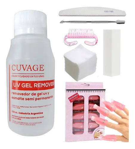 Kit Removedor Uv Esmalte Semipermanentes Broches Wipes Gel 7