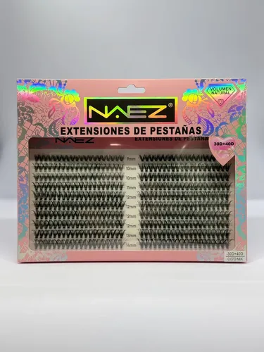 Set Pestañas Postizas Naez 30+40p Mix 9-14mm Cluster Natural
