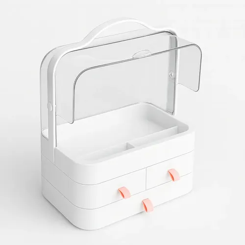 Valija Xl Organizador De Cosmeticos Color Blanco Jessamy