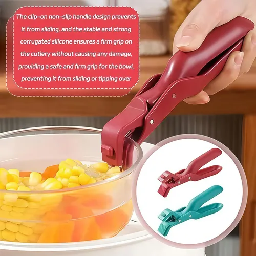 Pinza Agarradora Anticalor Para Bandejas De Cocina X2