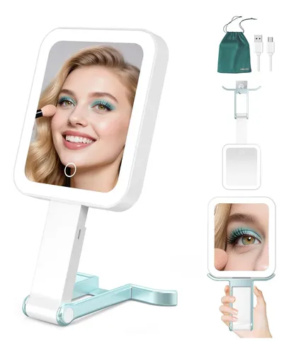 Espejo De Maquillaje Mocado De Viaje Con Aumento 10x/1x Y Lu
