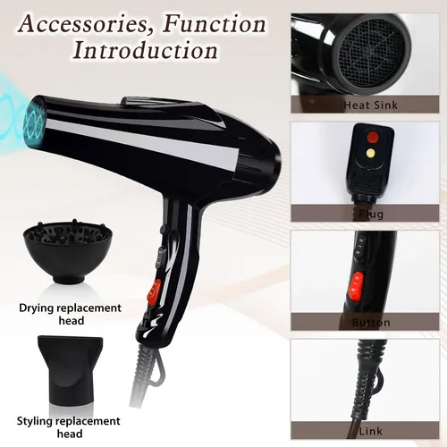 Secador De Pelo Profesional De 3500 W, Potente