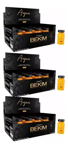 12 Ampollas Capilar Argan Bekim Nutricion 15ml Caja X3