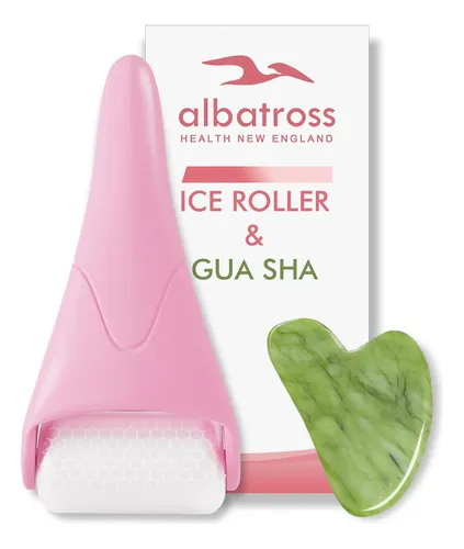 Set Facial De Rodillo De Hielo Y Gua Sha Albatross Health Ne