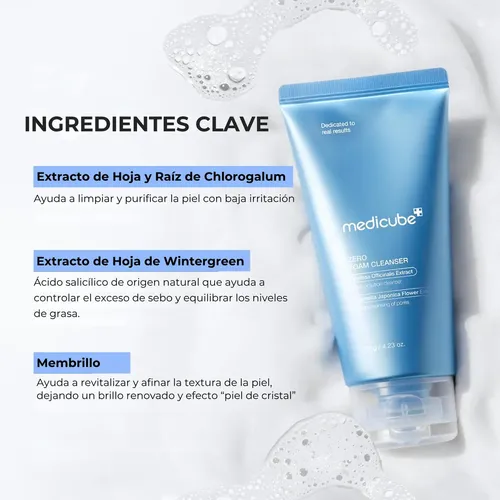 Medicube Zero Foam Cleanser – Jabón Para Piel Grasa 120 G Momento De Aplicación Día/noche