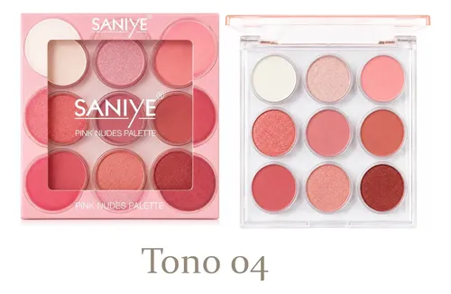Paleta Sombras Nude Saniye Pink Nudes 9 Tonos Mate Brillos Tono 02