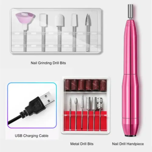 Kit De Lima Eléctrica Para Uñas Con Brocas Para Limar Y Quit