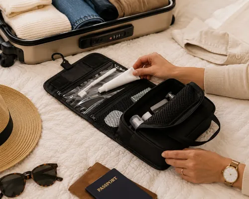 Bolso De Mano Para Viaje Y Aseo Con Gancho Para Exteriores