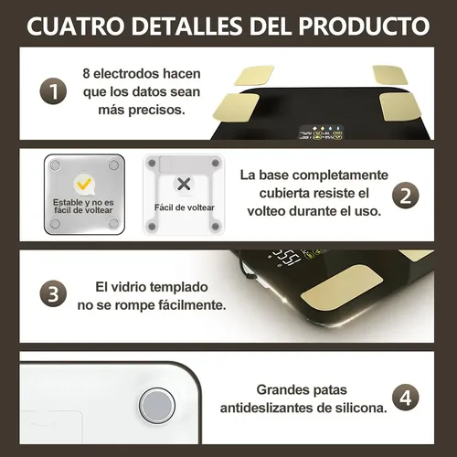Alta Calidad Báscula Corporal Digital Inteligente Con 8
