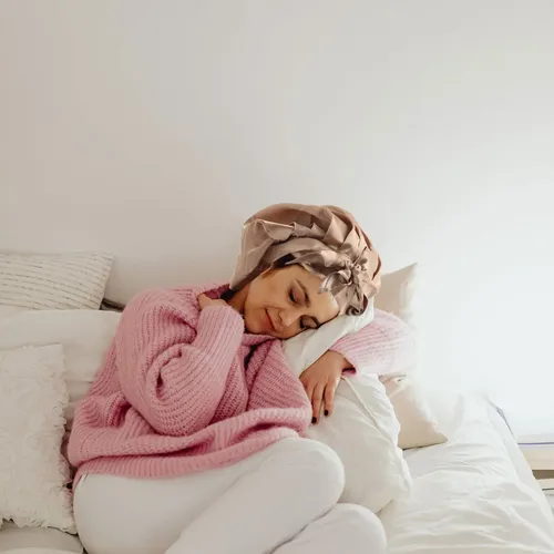 Gorro De Dormir Nocturno Para Mujer, Gorro De Baño Elástico Caqui