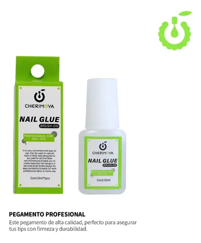Pegamento Para Uñas Postizas/tips Nail Glue Cherimoya X3 Un.