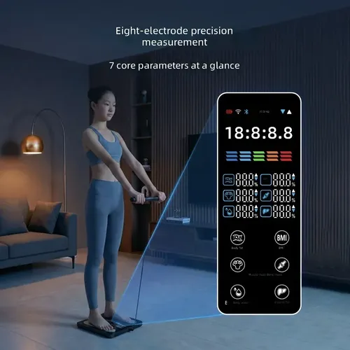 Pantalla A Color Inteligente Con Escala De Grasa Corporal De Cross-border Best-selling Eight-electrode Body Fat Scale 30016 (cs10p)