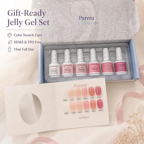 Kit Gel Uñas Jelly 6 Colores 15ml Azurebeauty