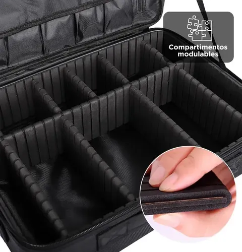 Organizador Porta Maquillaje Viaje Con Divisores Premium