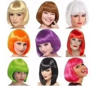 10 Pelucas Carre Colores Surtidos