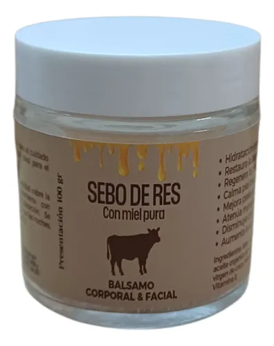 Crema De Sebo De Res Con Miel Pura. Cicatrices Dermatitis